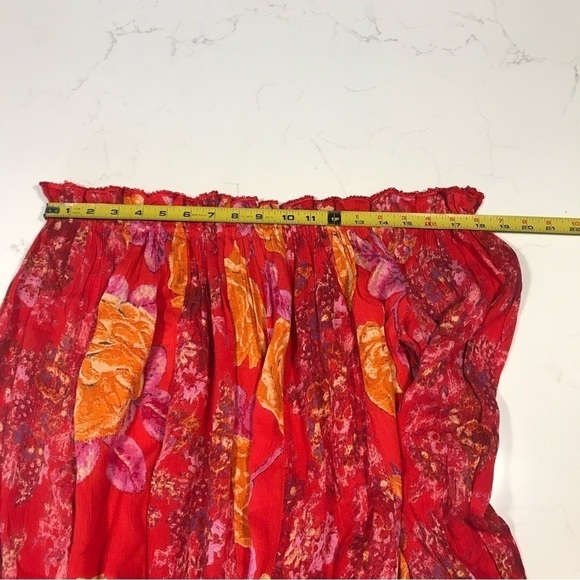 Free People fuscia floral off the shoulder long sleeve tunic - Picture 12 of 13